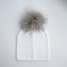 Load image into Gallery viewer, kids cotton hats  baby pom pom