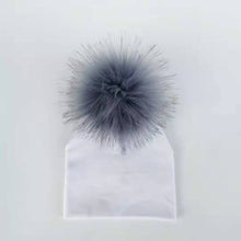 Load image into Gallery viewer, kids cotton hats  baby pom pom