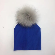 Load image into Gallery viewer, kids cotton hats  baby pom pom