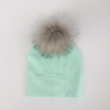 Load image into Gallery viewer, kids cotton hats  baby pom pom