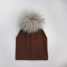 Load image into Gallery viewer, kids cotton hats  baby pom pom