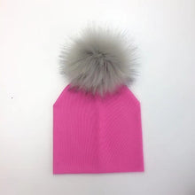 Load image into Gallery viewer, kids cotton hats  baby pom pom