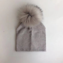 Load image into Gallery viewer, kids cotton hats  baby pom pom