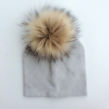 Load image into Gallery viewer, kids cotton hats  baby pom pom