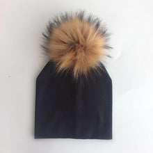Load image into Gallery viewer, kids cotton hats  baby pom pom
