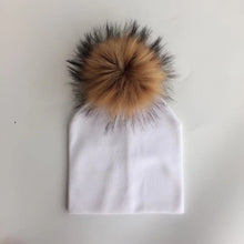 Load image into Gallery viewer, kids cotton hats  baby pom pom