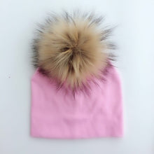Load image into Gallery viewer, kids cotton hats  baby pom pom