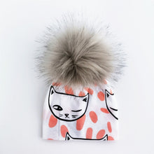 Load image into Gallery viewer, kids cotton hats  baby pom pom