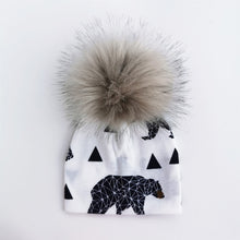 Load image into Gallery viewer, kids cotton hats  baby pom pom