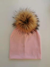 Load image into Gallery viewer, kids cotton hats  baby pom pom