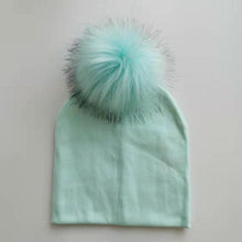 Load image into Gallery viewer, kids cotton hats  baby pom pom