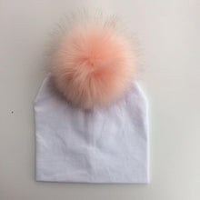 Load image into Gallery viewer, kids cotton hats  baby pom pom
