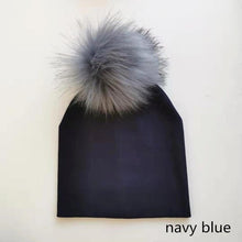 Load image into Gallery viewer, kids cotton hats  baby pom pom